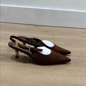 Elegant Brown Slingback Heels